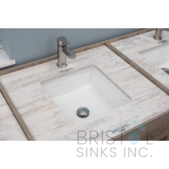 B609 Vitreous China Square Undermount Bathroom Sink