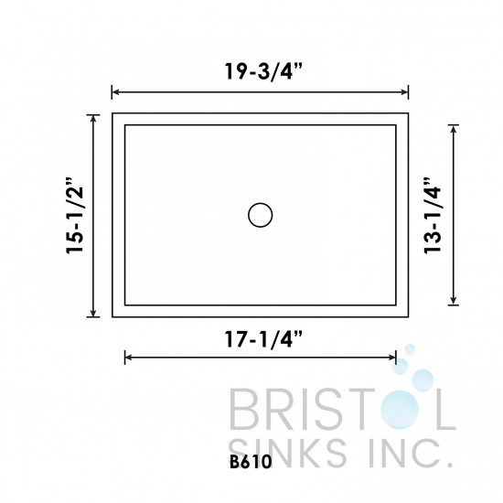 B610 Vitreous China Rectangular Undermount Vanity Sink