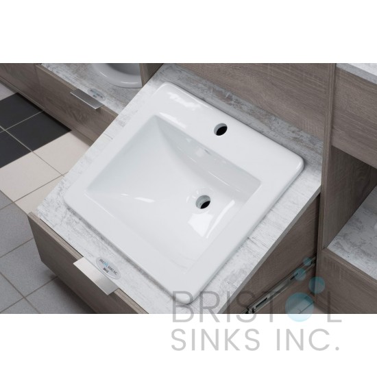 B612 Vitreous China Rectangular Top-mount Bathroom Sink