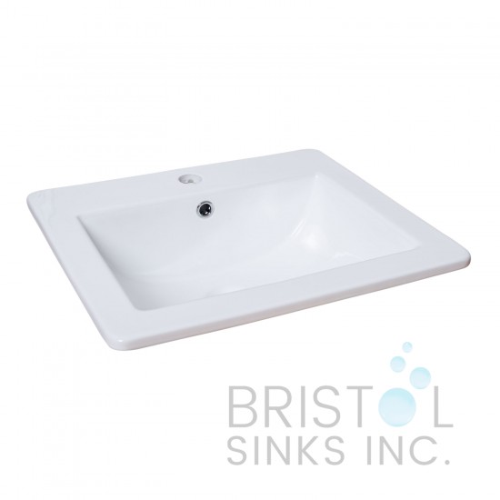 B612 Vitreous China Rectangular Top-mount Bathroom Sink