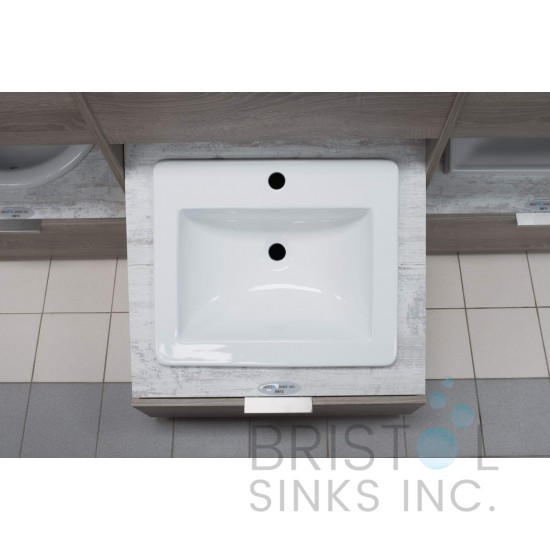 B612 Vitreous China Rectangular Top-mount Bathroom Sink