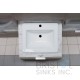B612 Vitreous China Rectangular Top-mount Bathroom Sink