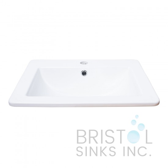 B612 Vitreous China Rectangular Top-mount Bathroom Sink