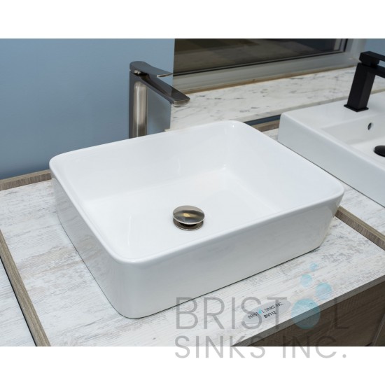BV112 Above Counter Porcelain Rectangular Vessel Bathroom Sink