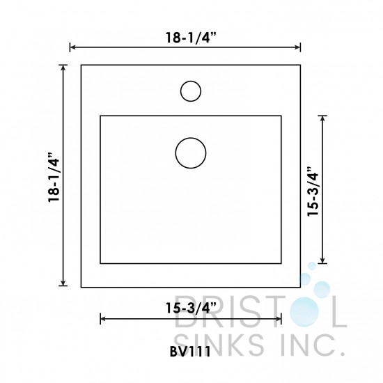 BV111 Above Counter Vitreous China Square Vessel Bathroom Sink