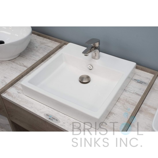 BV111 Above Counter Vitreous China Square Vessel Bathroom Sink