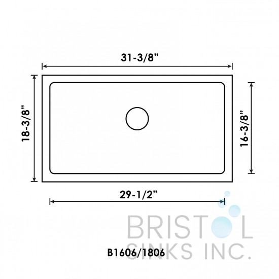 B1606 Undermount Stainless Steel Kitchen Sink 20 mm Corners