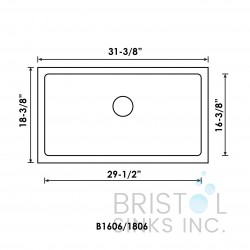 B1806 Stainless Undermount Sink with 20mil  Radius Corners B1806 Stainless Undermount Sink with 20mil  Radius Corners
