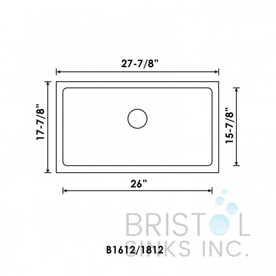 B1812 Undermount Stainless Steel Kitchen Sink 20 mm Corners