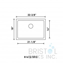 B1813 Undermount Stainless Steel Kitchen Sink 20 mm Corners