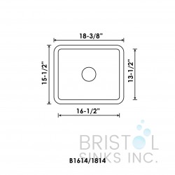 B1814 Undermount Stainless Steel Kitchen Sink 20 mm Corners
