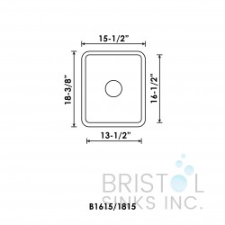 B1615 Undermount Stainless Steel Kitchen Sink 20 mm Corners