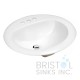 B613 Vitreous China Oval Top-mount Bathroom Sink-3 Faucet Holes