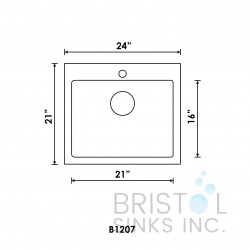 B1207 Drop-In Stainless Steel 1-Hole Single Bowl Kitchen Sink B1207 Drop-In Stainless Steel 1-Hole Single Bowl Kitchen Sink