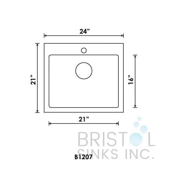 B1207 Drop-In Stainless Steel 1-Hole Single Bowl Kitchen Sink B1207 Drop-In Stainless Steel 1-Hole Single Bowl Kitchen Sink