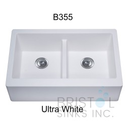 Virtuo Granite Farmhouse/Apron Double Bowl Kitchen Sink