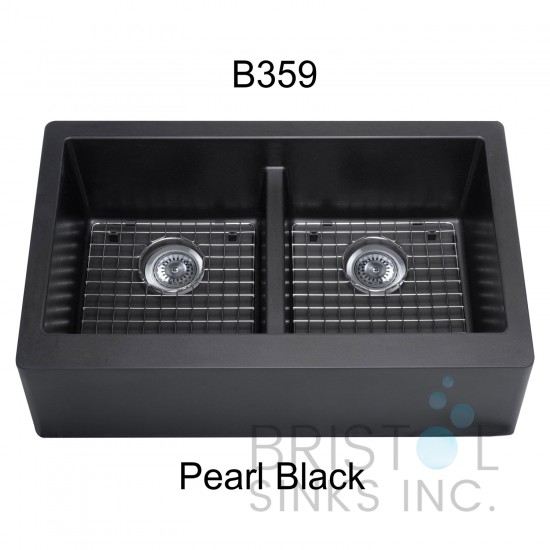 Virtuo Granite Farmhouse/Apron Double Bowl Kitchen Sink