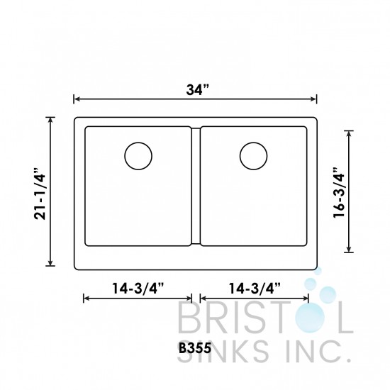 Virtuo Granite Farmhouse/Apron Double Bowl Kitchen Sink
