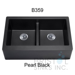 Virtuo Granite Farmhouse/Apron Double Bowl Kitchen Sink
