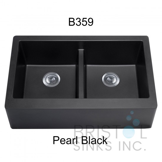 Virtuo Granite Farmhouse/Apron Double Bowl Kitchen Sink