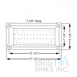 Zero Radius Stainless Steel Over the Sink Strainer - B1800 Zero Radius Stainless Steel Over the Sink Strainer - B1800
