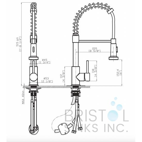 Curillo Kitchen Faucet - Pulldown - Brushed Nickel