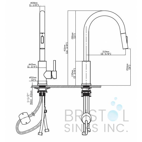 Rivera Kitchen Pull-down Faucet - Matte Black