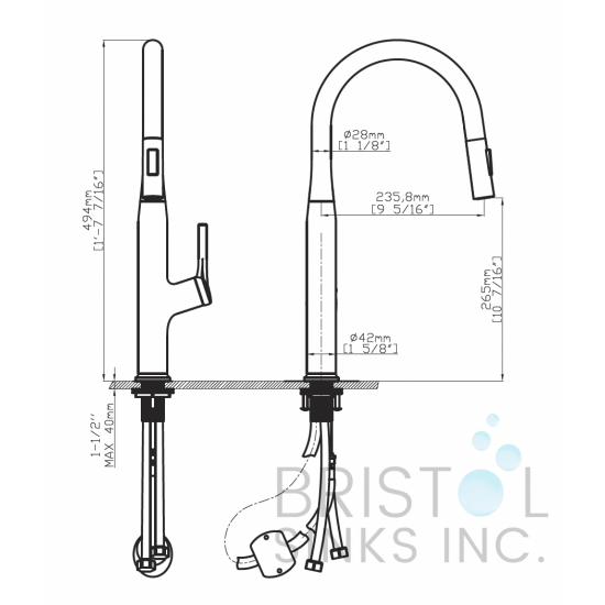 Solano Kitchen Pull-out Faucet- Chrome