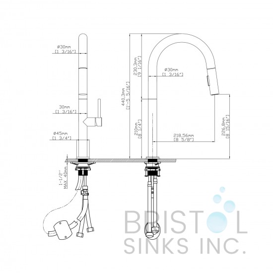 Vergara Kitchen Pull-down Faucet- Chrome
