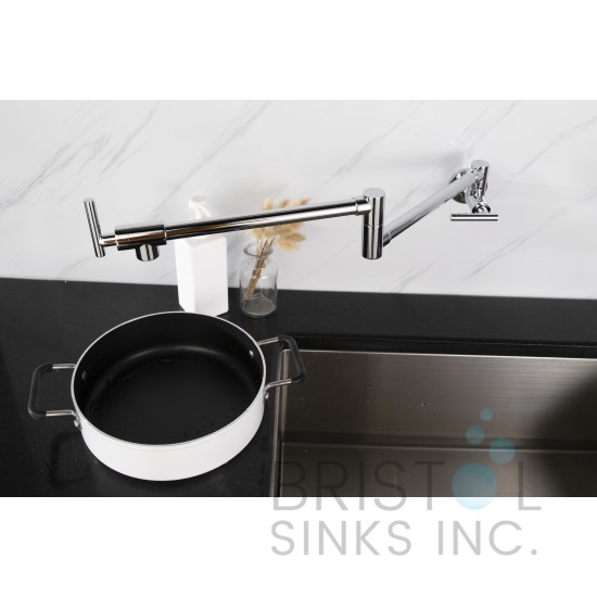 Mercada Kitchen Pot Filler Wall Mounted Faucet- Chrome