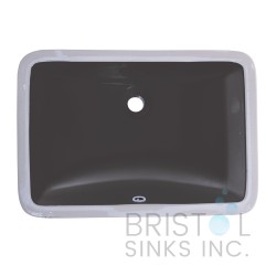 B605 Black Vitreous China Rectangular Undermount Vanity Sink B605 Black Vitreous China Rectangular Undermount Vanity Sink