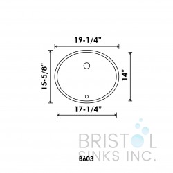 B603 Black Vitreous China Oval Undermount Vanity Sink