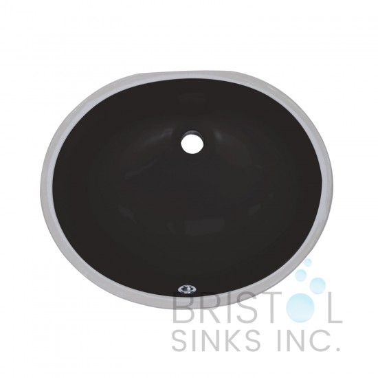 B603 Black Vitreous China Oval Undermount Vanity Sink