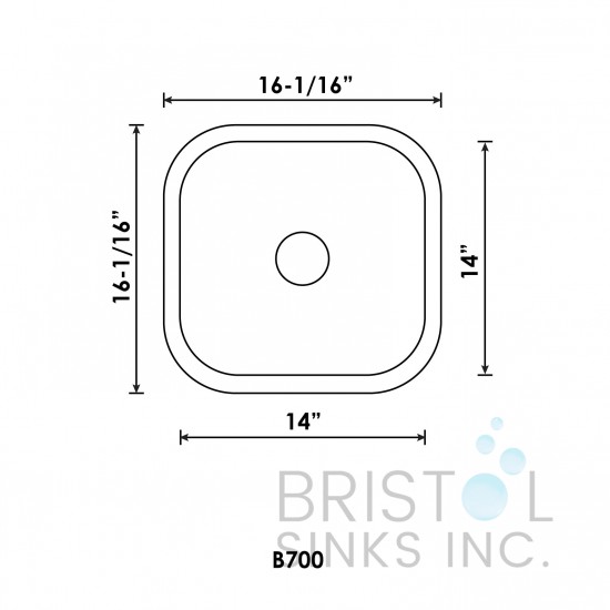 B700 Undermount Stainless Steel Single Bar/Prep Kitchen Sink