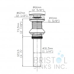 New Pop-Up Bathroom Sink Drain - No Overflow - Brushed Nickel 