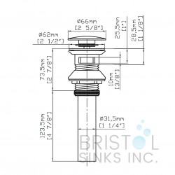 New Pop-Up Bathroom Sink Drain - With Overflow - Brushed Nickel 