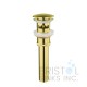 New Pop-Up Bathroom Sink Drain - With Overflow - Gold Finish