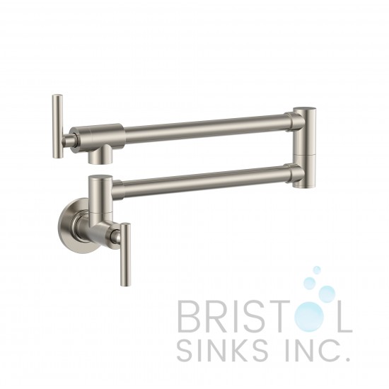 Mercada Kitchen Pot Filler Wall Mounted Faucet- Brushed Nickle