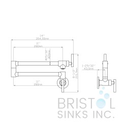 Mercada Kitchen Pot Filler Wall Mounted Faucet- Matte Black