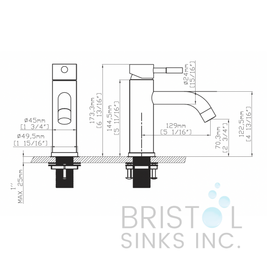 Toledo Single Hole Vanity Faucet - Brushed Nickel