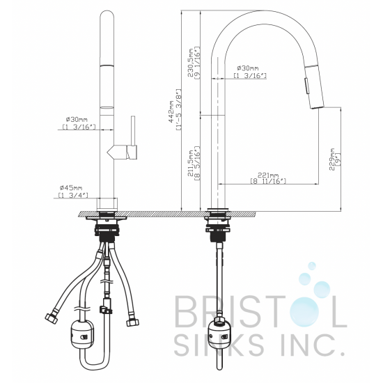 Vergara Kitchen Pull-down Faucet- Matte Black finish