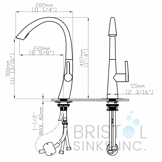 Morelia Kitchen High-Arc Faucet - Chrome