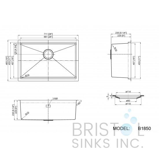 B1850 Single Bowl Workstation Sink B1850 Single Bowl Workstation Sink