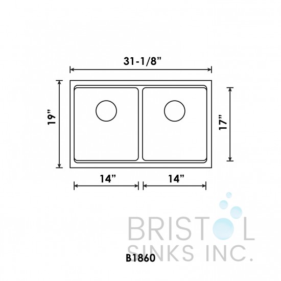 B1860 Double Bowl Workstation Sink