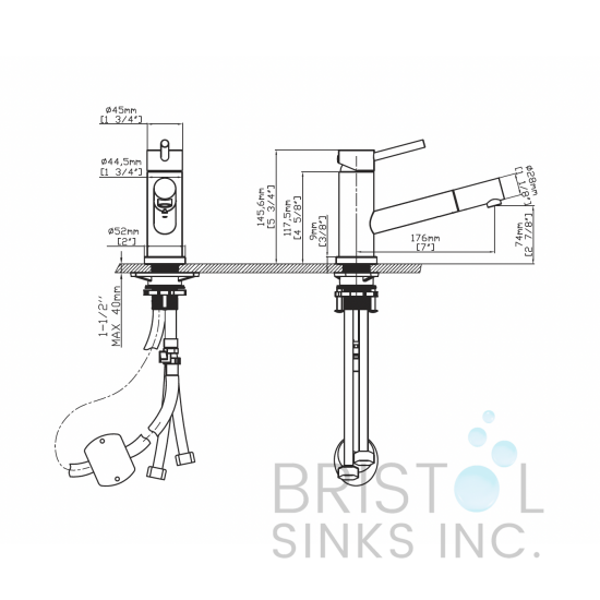 Basso Pullout Kitchen Faucet - Brushed Nickel