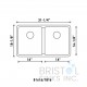 B1616 Low Divide Undermount Stainless Steel Kitchen Sink 20 mm Corners