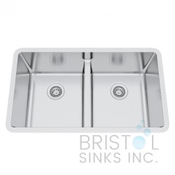 B1616 Low Divide Undermount Stainless Steel Kitchen Sink 20 mm Corners