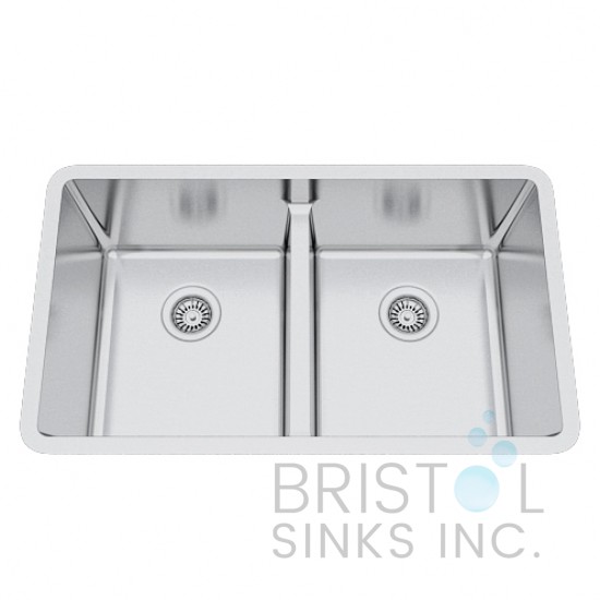 B1816 Low Divide Undermount Stainless Steel Kitchen Sink 20 mm Corners