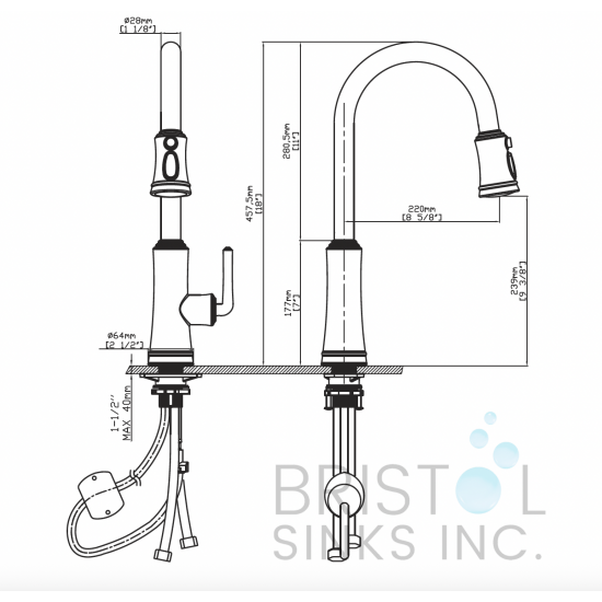 Bari Kitchen Faucet Pulldown Chrome