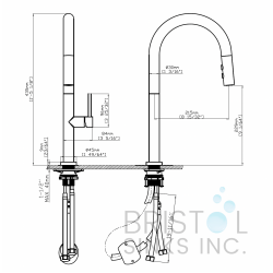 Calama Kitchen Faucet - Pulldown - Matte Black with Brushed Gold accents